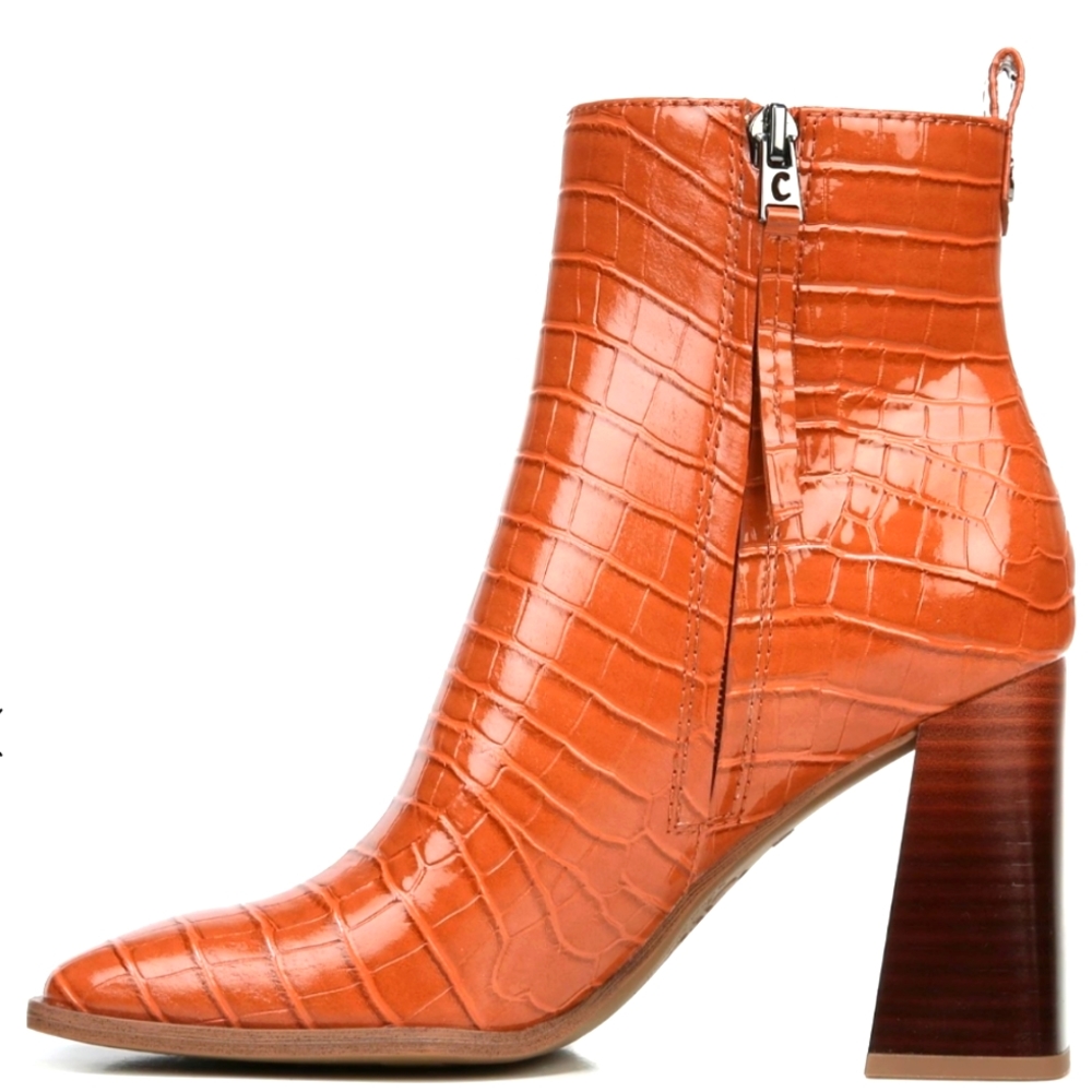 SAM EDELMAN CIRCUS I Sz 11 I Brown Croc Embossed Bootie I NWOB